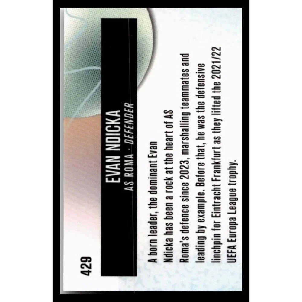 2026 Topps Finest Evan Ndicka #429 Roma Rare